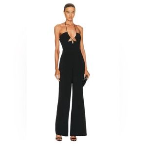 Jonathan Simkhai Gala Plisse Cut Out Jumpsuit Black Size 4 NWT